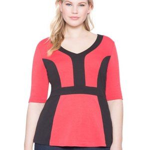 Eloquii Colorblock Peplum Top 24